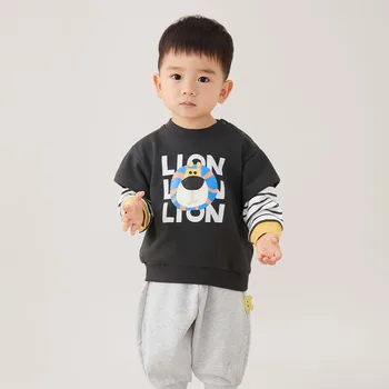 Чистокровный Малыш Толстовка для мальчиков и девочек Хлопковая Спортивная Одежда Пуловер Футболка с длинным рукавом