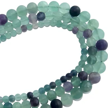 Матовый матовый натуральный камень, зеленый флюорит, россыпные бусины 6 8 10 мм, подходящий размер для изготовления ювелирных изделий, материал для браслета и ожерелья 