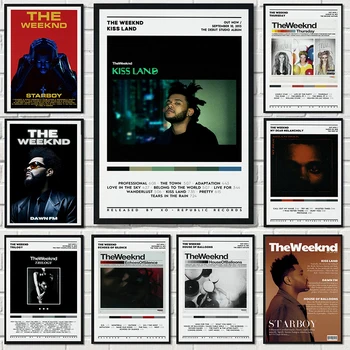 The Weeknd Поп-Певица Обложка Музыкального Альбома Плакат Картина На Холсте Настенные Художественные Принты Картина для Кафе-Бара Домашний Декор Фанаты Подарки