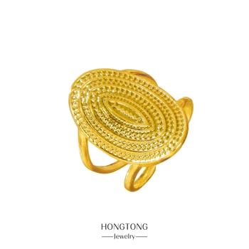 HONGTONG Big Noodle, Широкое преувеличенное роскошное кольцо, Модное кольцо из нержавеющей стали, кольцо-цепочка, Женское открытое кольцо, ювелирные изделия, Подарочная вечеринка