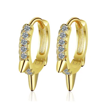 Серьги-кольца из стерлингового серебра 925 пробы для девочек в стиле ретро с геометрическими шипами для свадебной вечеринки, изысканные ювелирные изделия S925 DS4288
