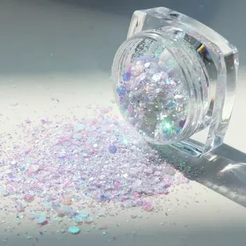 8 Коробок Mermaid Glitter Power для Aurora Радужные Блестки, Блестки, Пигмент для ногтей, Маникюрное украшение