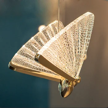 Современные светодиодные подвесные светильники с бабочками, Подвесная лампа для внутреннего освещения, люстра для спальни, прикроватной тумбочки, Гостиной, столовой, кухни