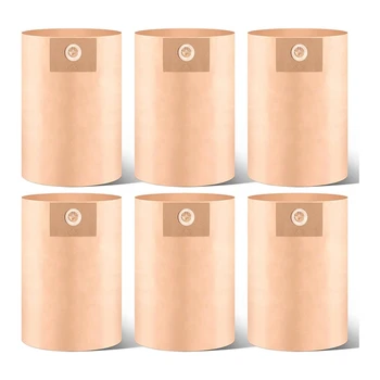 6 штук фильтровального мешка 19-3100 для сухих пылесосов Stanley объемом 5-6 галлонов; Одноразовые и многоразовые бумажные мешки для пыли; аксессуары