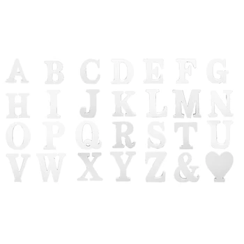 Деревянный алфавит из 28 частей белого цвета для декора столешницы, для свадеб, дней рождения и вечеринок (3,9 дюйма)