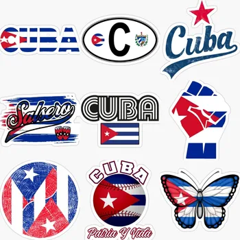 Куба C Флаг Карта Национальная эмблема Креативные наклейки Мотоцикл Виниловое Окно Грузовик Внедорожный стол Настенная наклейка на Велосипедный шлем