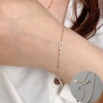 Геометрическое ожерелье из 100% стерлингового серебра 925 пробы с цирконом для женщин и девочек, простой модный круглый дизайн, ювелирные изделия, подарок для вечеринки, прямая поставка
