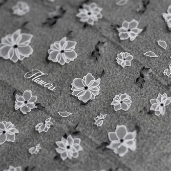 1шт 5D Японский цветок Битуй Наклейки для ногтей Kawaii Лепесток Весна Акриловые украшения для ногтей Наклейки DIY Клейкие аксессуары