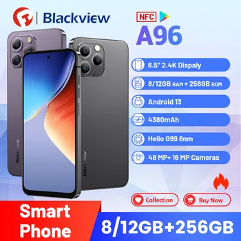 Смартфон Blackview A96, глобальная версия 8 ГБ / 12 ГБ + 256 ГБ, Android 13, G99, мобильный телефон емкостью 4380 мАч, мобильный телефон 6,5 