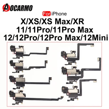 Для iPhone X XR XS Max 10 11 12 Pro Max 12 Mini Верхний Наушник Ушной Динамик С Датчиком Освещенности Приближения Гибкий Кабель Запасная Часть