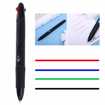 Многоцветная шариковая ручка 4 в 1 0,7 мм Красная Зеленая синяя для пополнения школьных канцелярских принадлежностей Многофункциональная ручка в подарок C26