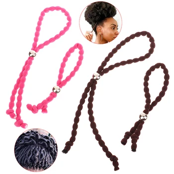 1/2 шт Бусин-держателей для конского хвоста, Скользящие Эластичные ленты для волос, Регулируемая веревка для волос Для девочек с более полными, толстыми и объемными волосами.