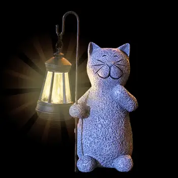 Солнечный имитирующий свет для животных, уличные статуэтки кошек из водонепроницаемой смолы, светодиодные ночники для украшения тропинки, двора, сада, дикой природы