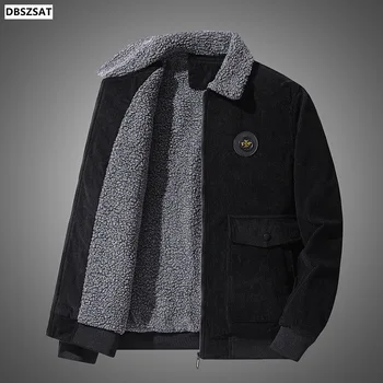 XKK 2022, Мужское Вельветовое пальто, Однотонный Кашемировый Ягненок, Зимняя Одежда Для отдыха С хлопковой подкладкой, Японская Уличная Мужская куртка