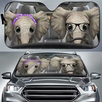 Солнцезащитный Козырек Elephant Driving Auto На Лобовом Стекле, Забавный Семейный Солнцезащитный Козырек Elephant Protector для автомобиля Truck SUV, чтобы сохранить Ваш вид