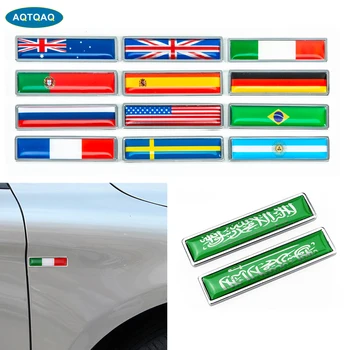 1 Пара 3D металлических Наклеек с национальным флагом на автомобиль, украшающих наклейки, Эмблему, Значок для автомобилей