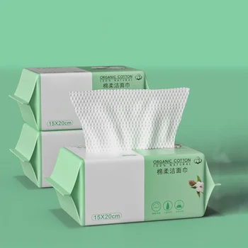 1 упаковка одноразовых чистящих салфеток для снятия макияжа Мягкие хлопчатобумажные полотенца Сухое Влажное бумажное полотенце для ухода за кожей лица
