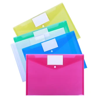 Сумки для хранения документов формата А4 Прозрачный пластиковый пакет для файлов Информационный карман для папок на кнопке Сумка для хранения канцелярских принадлежностей