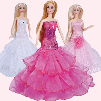 Платье для девочки длиной 30 см, аксессуары для кукольной принцессы, Полный комплект кружевного свадебного платья, Аксессуары для детских игрушек